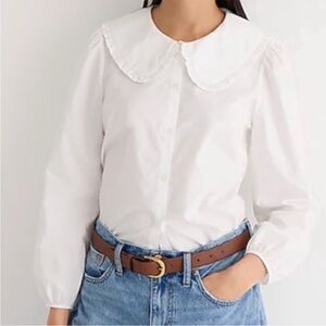 NWT Jcrew Ruffle-collar button-up shirt